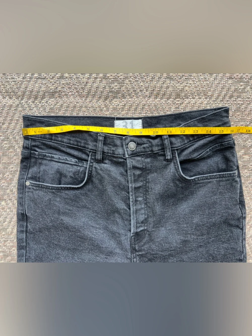We The Free Button Fly Flare Jeans Faded Black Womens Size 31 - Picture 3 of 7